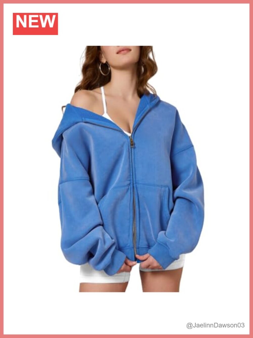Dnzzs Women's Oversized Acid Wash Zip Up Hoodie Heavyweight Fleece Sweatshirt